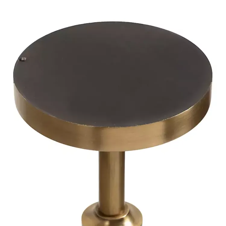 Accent & End Tables-Kirklands Home Antique Brass and Marble Adjustable Table White