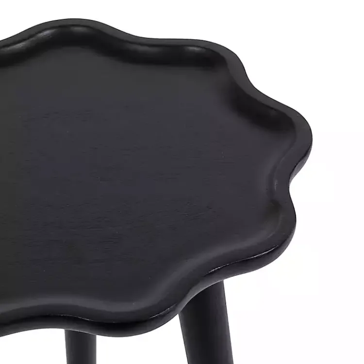 Accent & End Tables-Kirklands Home Wood Wavy Accent Table Black