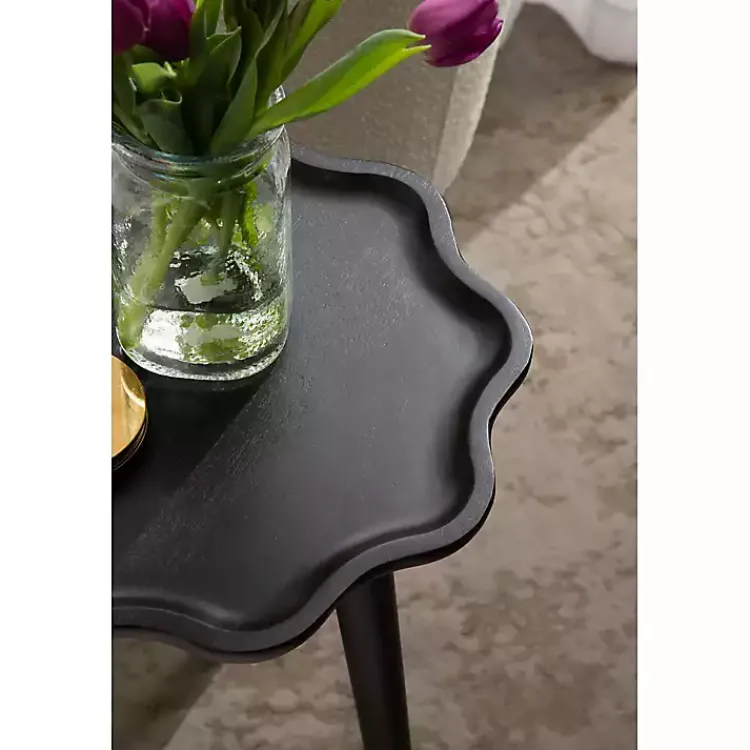 Accent & End Tables-Kirklands Home Wood Wavy Accent Table Black