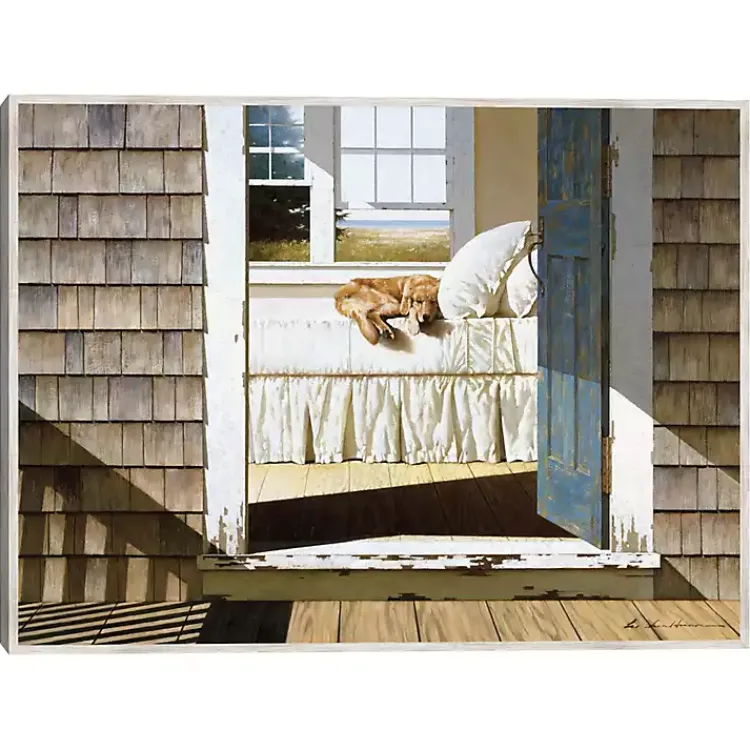 Canvas Art-Kirklands Home Beach House Dog Framed Canvas Art Print