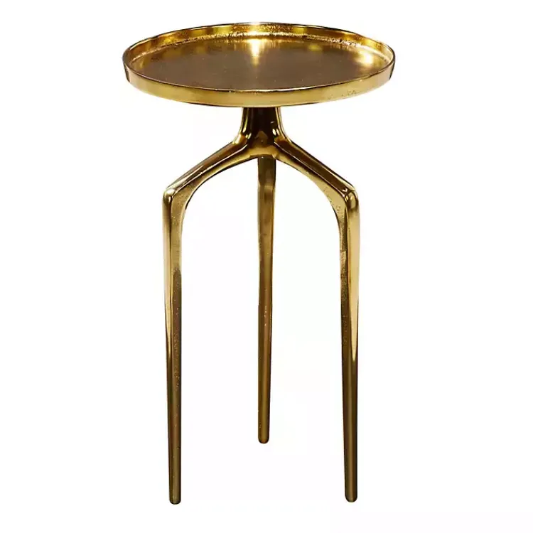 Accent & End Tables-Kirklands Home Metal Round Tripod Accent Table Gold