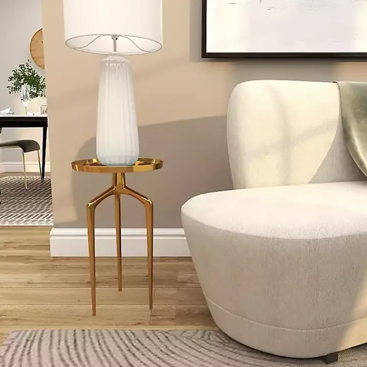 Accent & End Tables-Kirklands Home Metal Round Tripod Accent Table Gold
