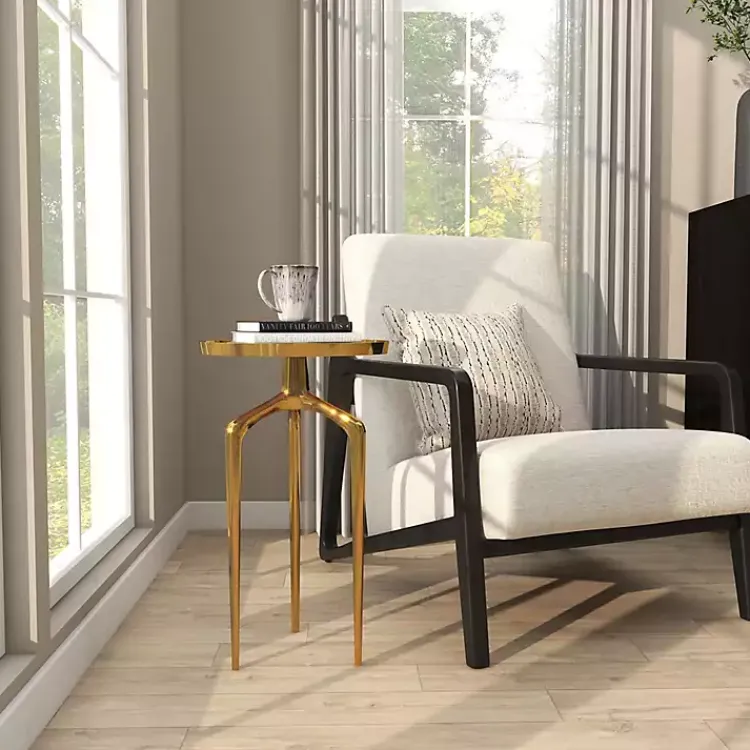Accent & End Tables-Kirklands Home Metal Round Tripod Accent Table Gold