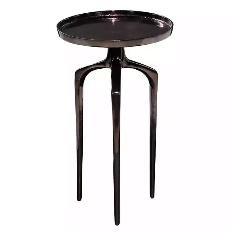 Accent & End Tables-Kirklands Home Metal Round Tripod Accent Table Black