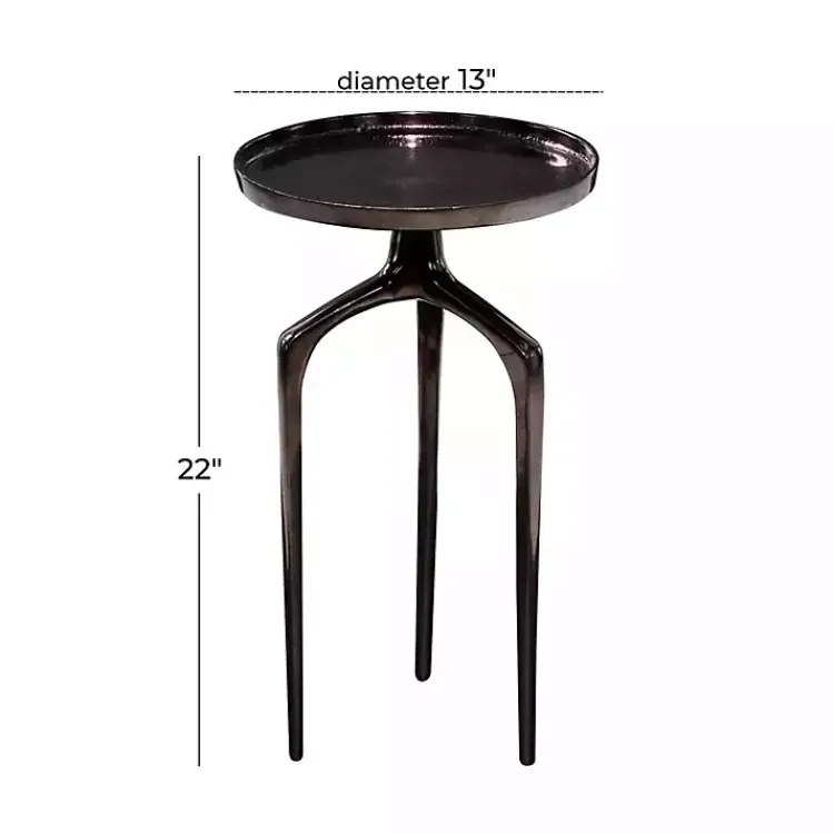 Accent & End Tables-Kirklands Home Metal Round Tripod Accent Table Black