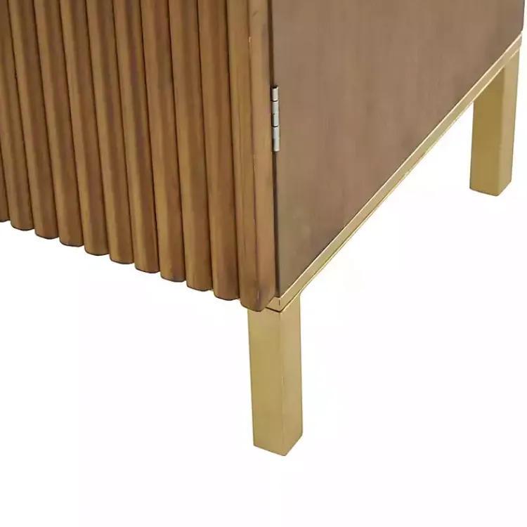 Cabinets & Sideboards-Kirklands Home Modern Wood Geometric Cabinet Brown