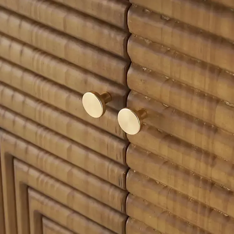 Cabinets & Sideboards-Kirklands Home Modern Wood Geometric Cabinet Brown