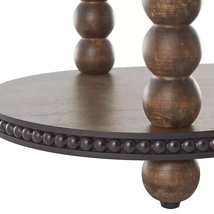 Console Tables-Kirklands Home Dark Wood Beaded Spindle Console Table Brown