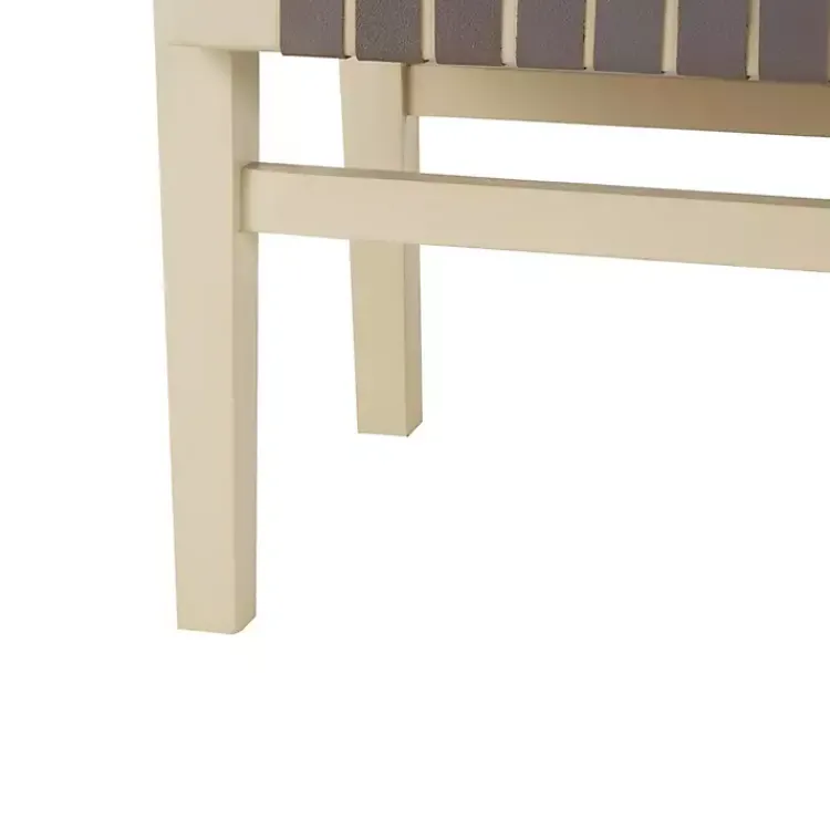 Benches & Ottomans-Kirklands Home Woven Leather Natural Wood Bench Brown