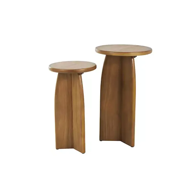 Accent & End Tables-Kirklands Home Light Wood Modern Accent Tables, Set of 2 Brown