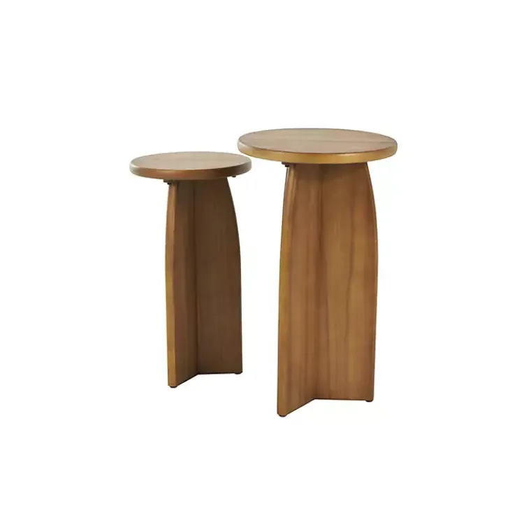 Accent & End Tables-Kirklands Home Light Wood Modern Accent Tables, Set of 2 Brown