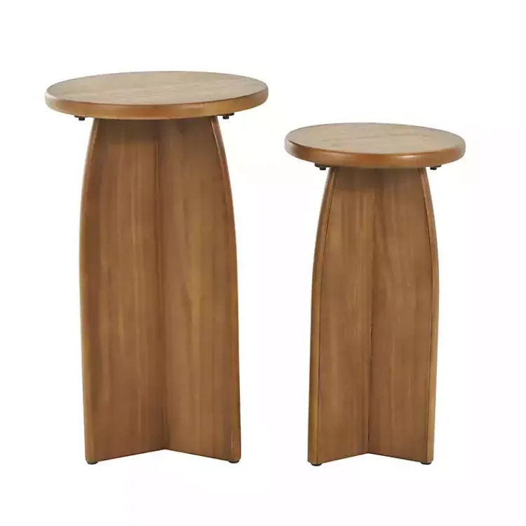 Accent & End Tables-Kirklands Home Light Wood Modern Accent Tables, Set of 2 Brown