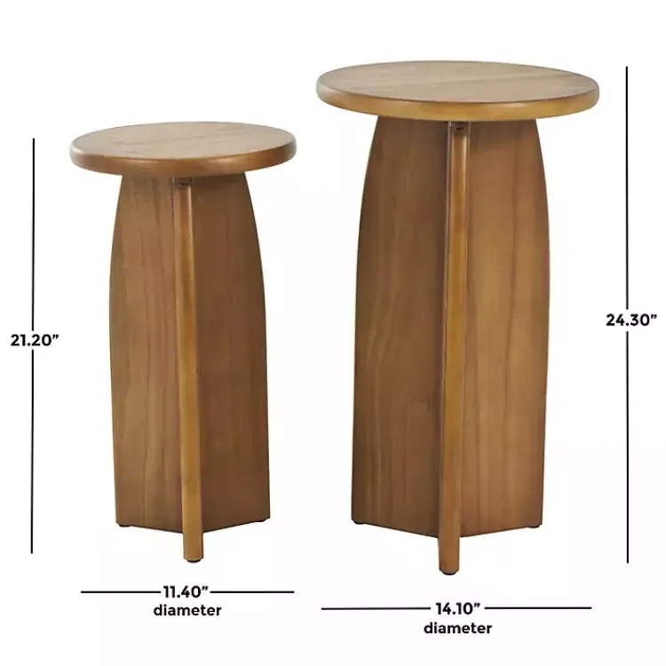 Accent & End Tables-Kirklands Home Light Wood Modern Accent Tables, Set of 2 Brown