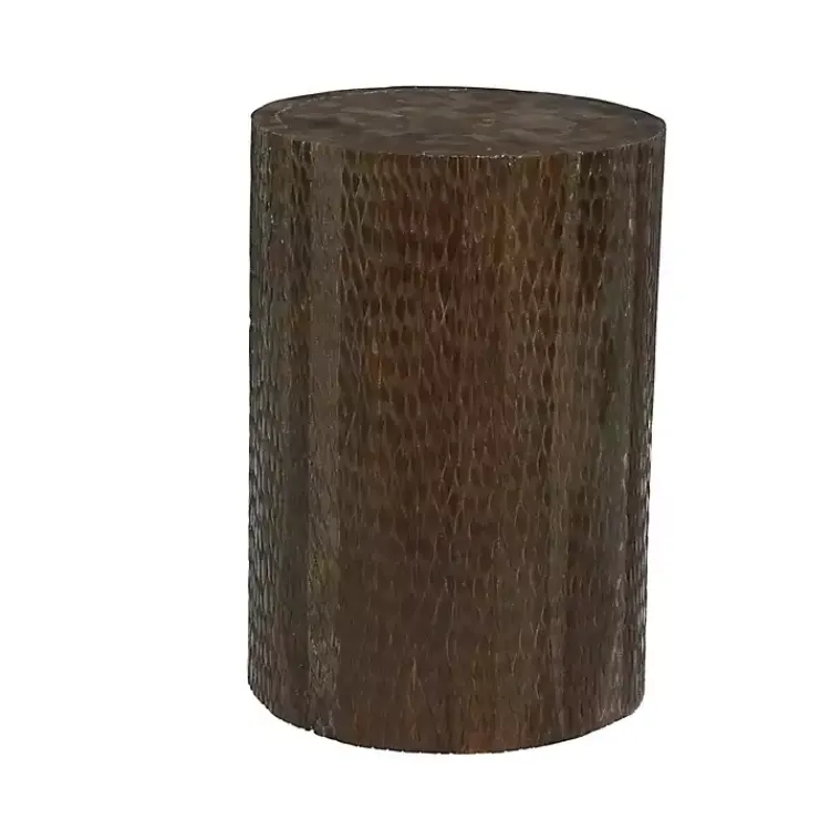 Accent & End Tables-Kirklands Home Teak Wood Drum Accent Table Brown