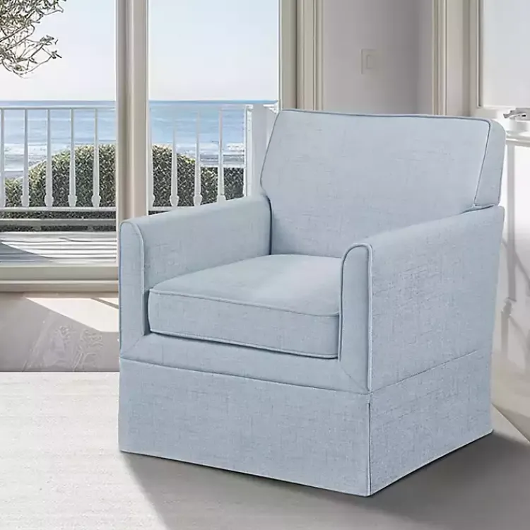 Accent Chairs-Kirklands Home Light Slipcover Armchair Blue