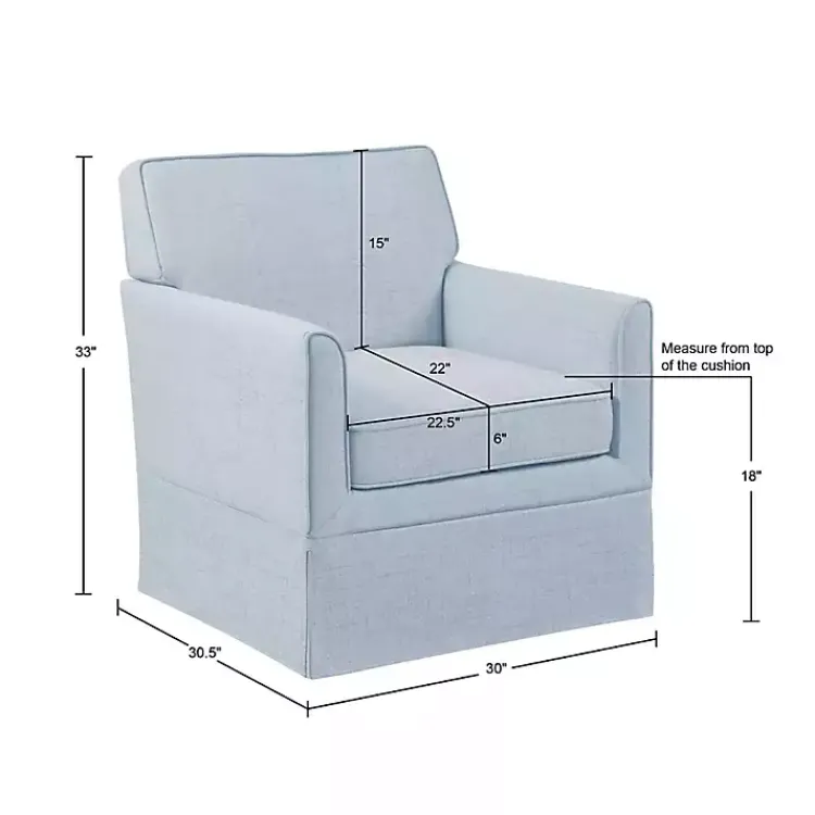 Accent Chairs-Kirklands Home Light Slipcover Armchair Blue