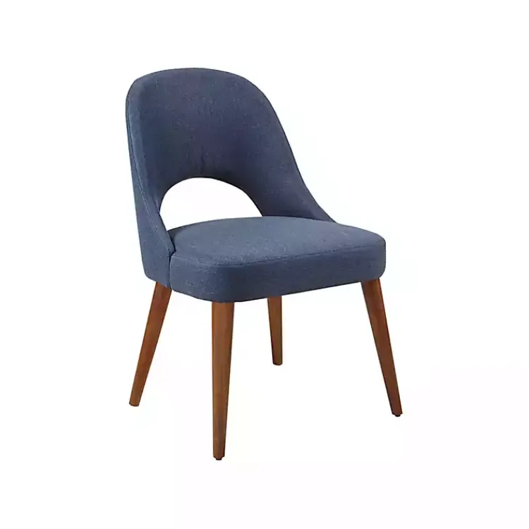 Dining Chairs-Kirklands Home Cut-Out Pecan Wood Dining Chairs, Set of 2 Blue