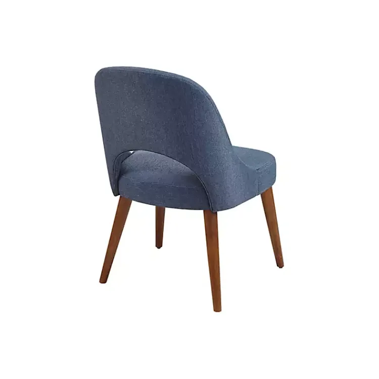 Dining Chairs-Kirklands Home Cut-Out Pecan Wood Dining Chairs, Set of 2 Blue
