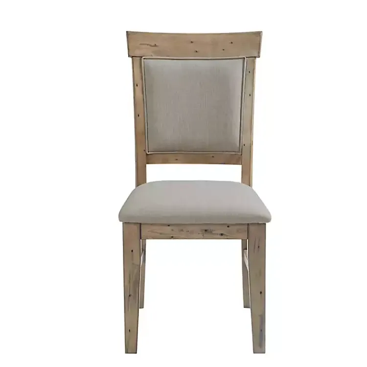 Dining Chairs-Kirklands Home Cream Upholstered Rustic Dining Chairs, Set of 2 Tan