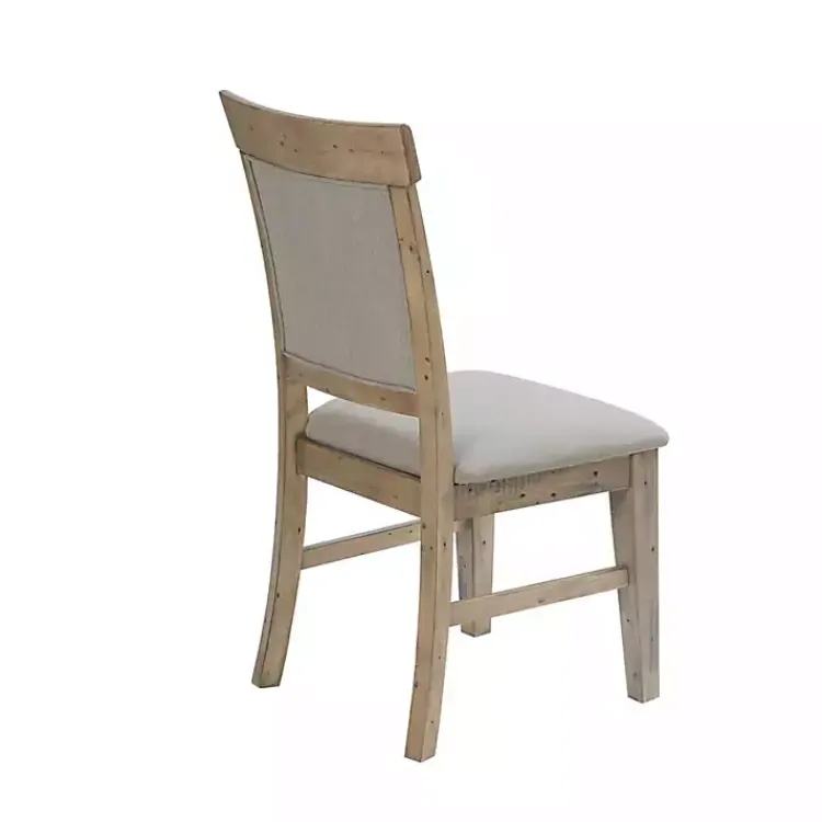 Dining Chairs-Kirklands Home Cream Upholstered Rustic Dining Chairs, Set of 2 Tan