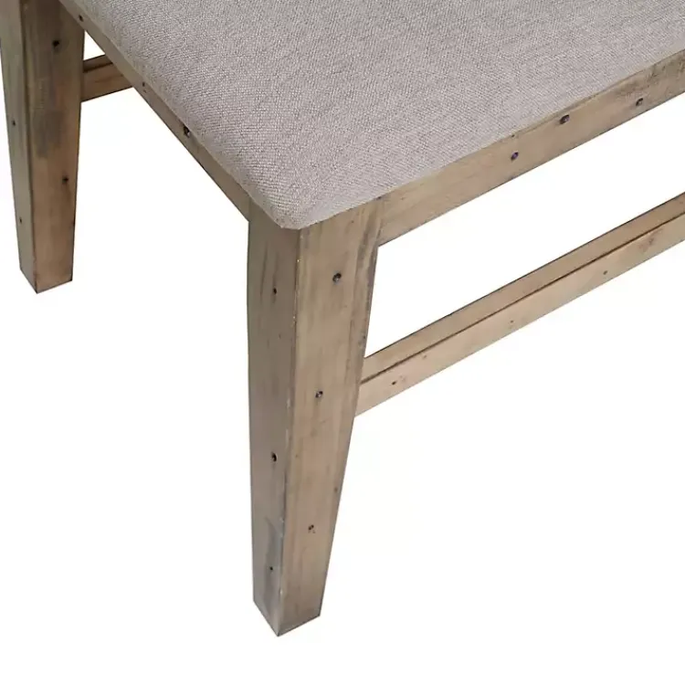 Dining Chairs-Kirklands Home Cream Upholstered Rustic Dining Chairs, Set of 2 Tan