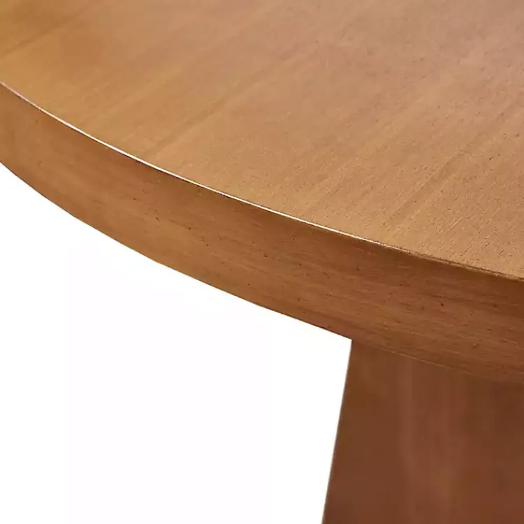 Dining Tables-Kirklands Home Round Pecan Wood Kenny Dining Table Brown