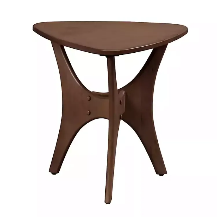 Accent & End Tables-Kirklands Home Walnut Triangle Modern Accent Table Brown