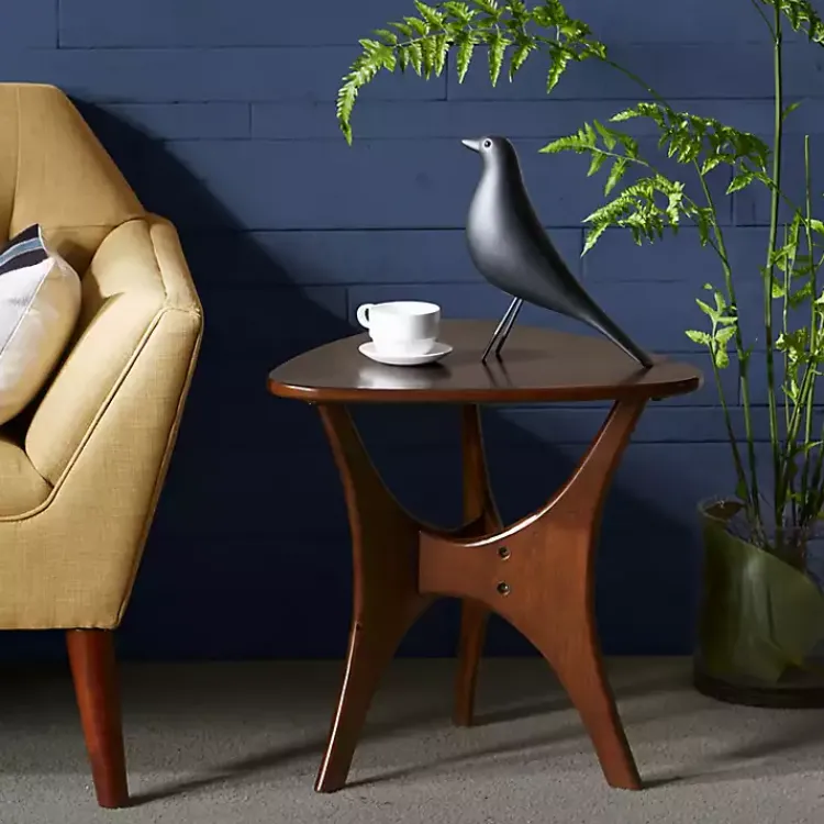 Accent & End Tables-Kirklands Home Walnut Triangle Modern Accent Table Brown