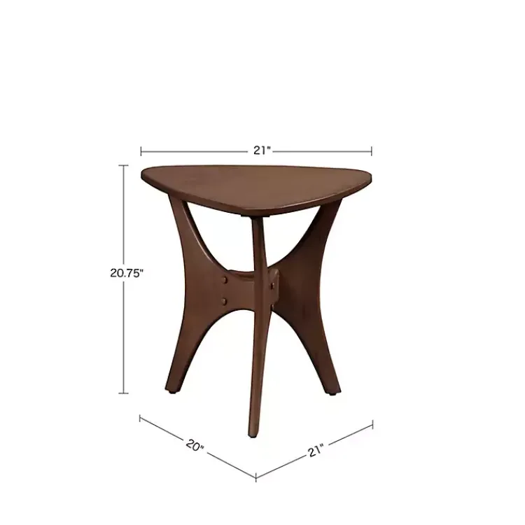 Accent & End Tables-Kirklands Home Walnut Triangle Modern Accent Table Brown