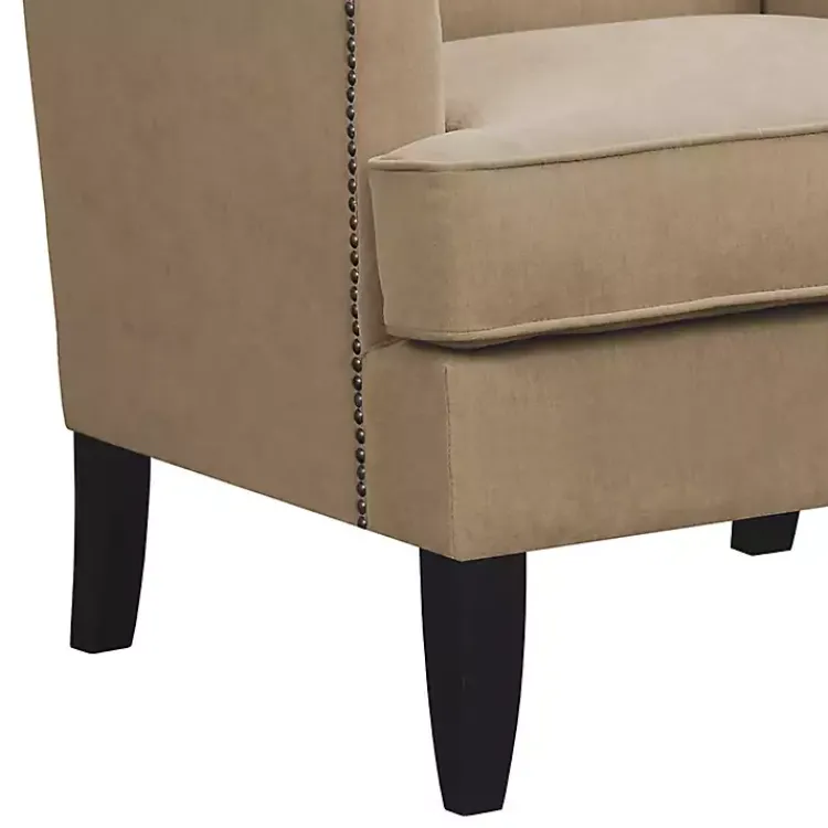 Accent Chairs-Kirklands Home Upholstered Colton Accent Chair Tan