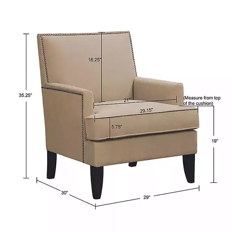 Accent Chairs-Kirklands Home Upholstered Colton Accent Chair Tan