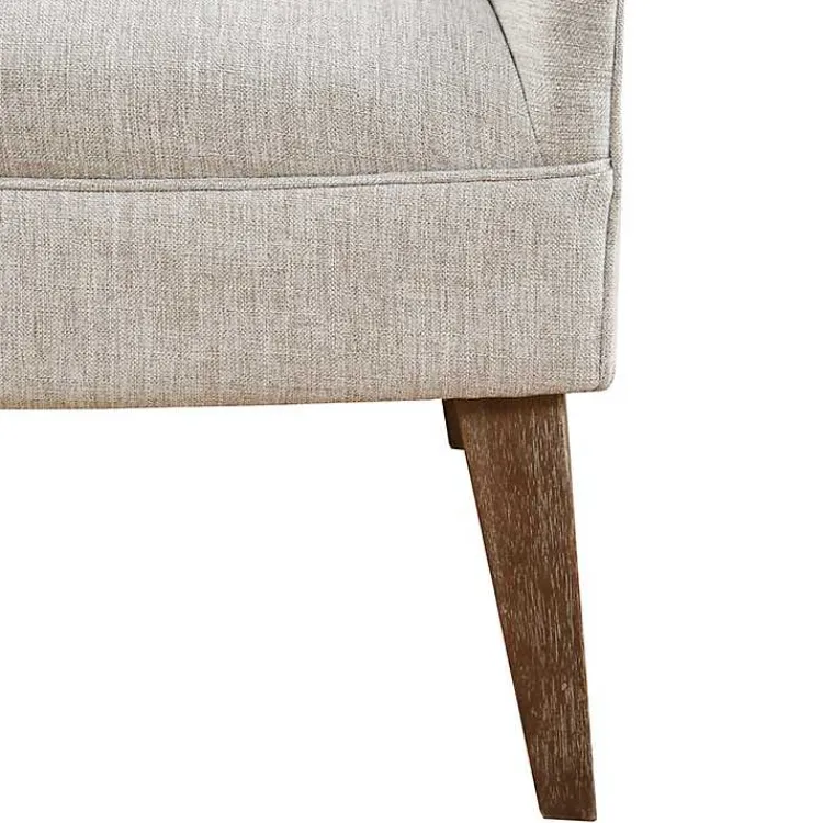 Accent Chairs-Kirklands Home Tufted Curved Accent Chair Ivory