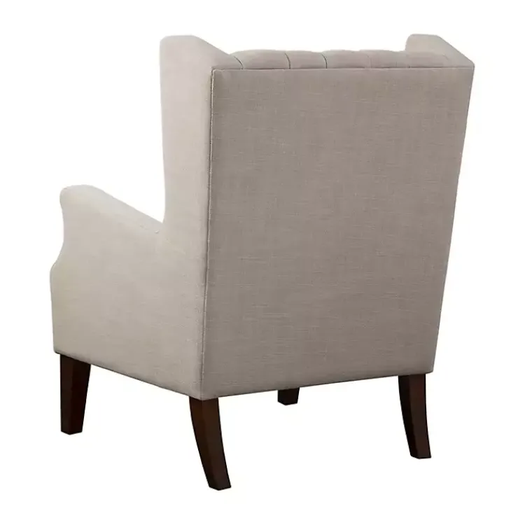 Accent Chairs-Kirklands Home Button Tufted Accent Chair Ivory