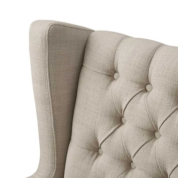 Accent Chairs-Kirklands Home Button Tufted Accent Chair Ivory