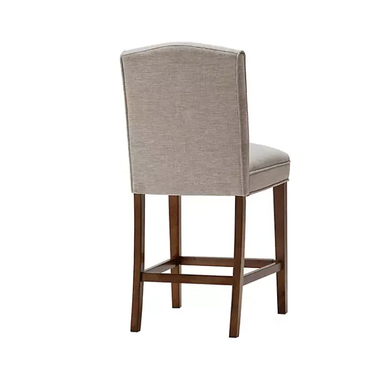 Bar Stools & Counter Height Stools-Kirklands Home Upholstered Wood Counter Stool Ivory