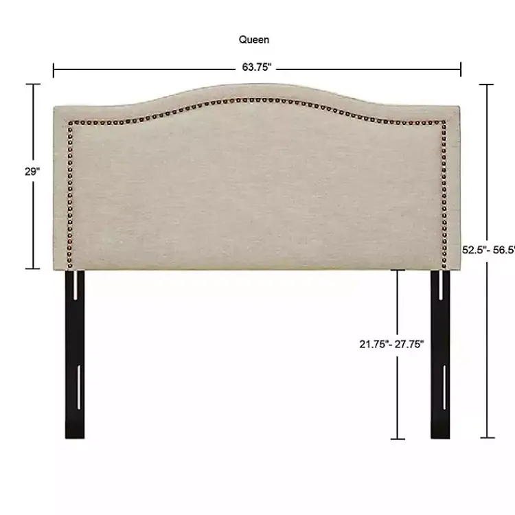 Beds & Headboards-Kirklands Home Upholstered Augusta Queen Headboard Tan