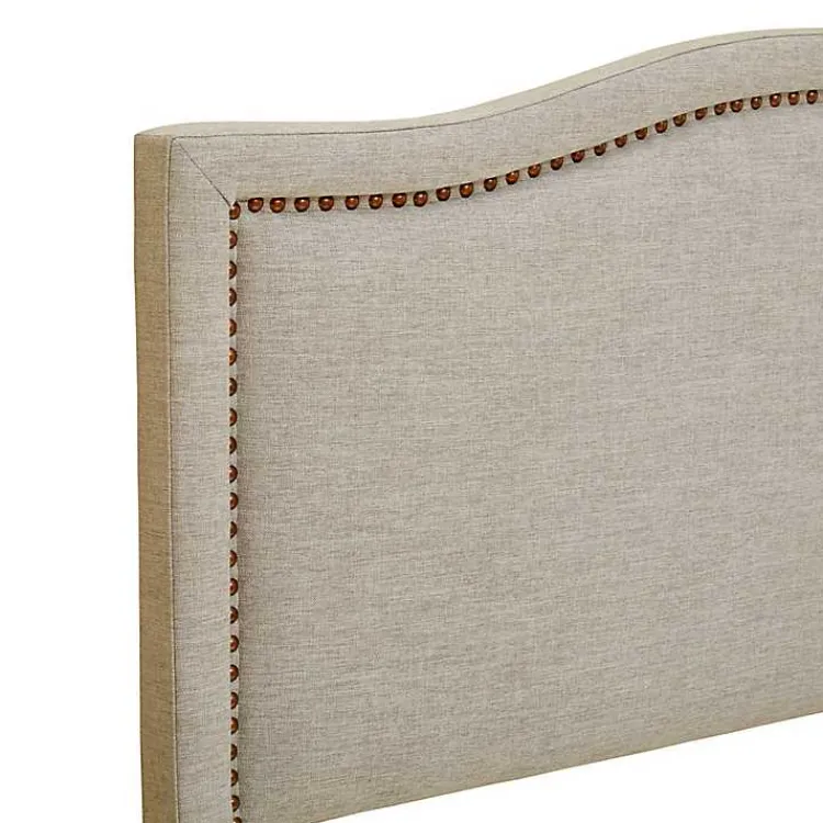 Beds & Headboards-Kirklands Home Upholstered Augusta King Headboard Tan