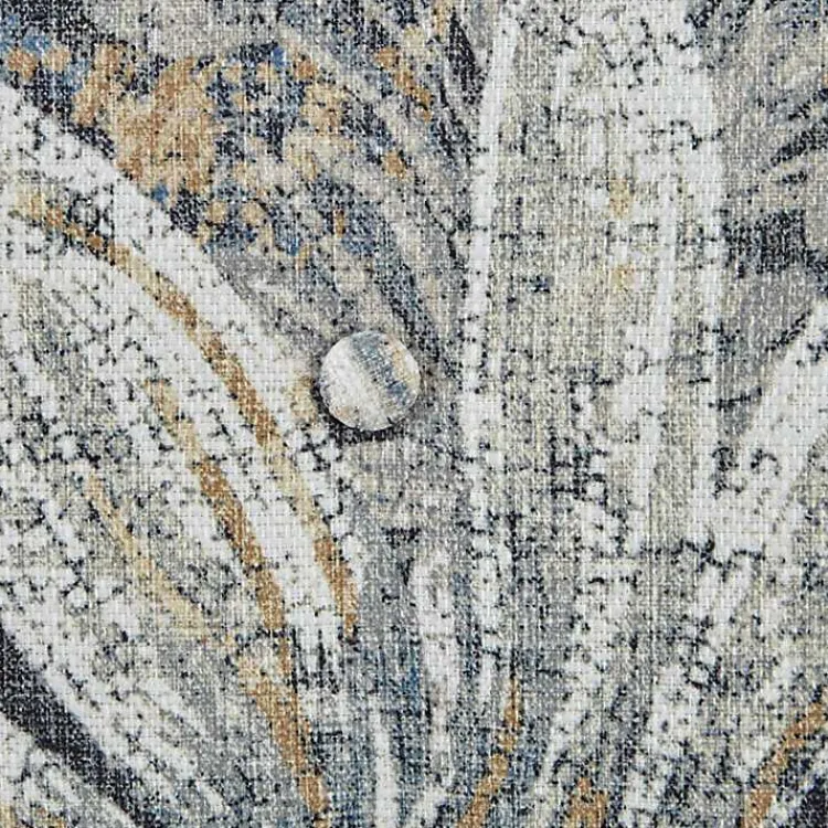 Accent Chairs-Kirklands Home Floral Swivel Mica Glider Accent Chair Blue