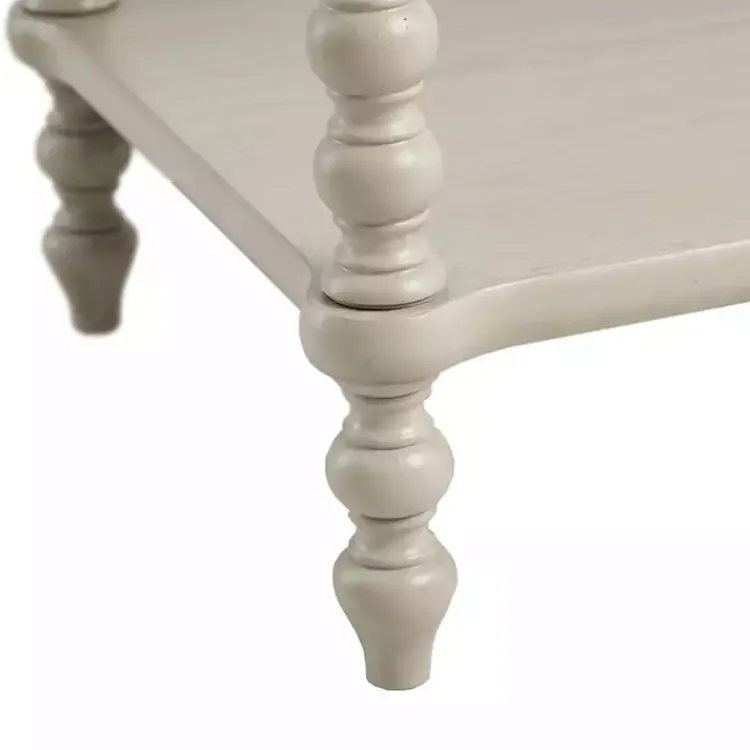 Nightstands-Kirklands Home Wood Turned Legs Nightstand Ivory