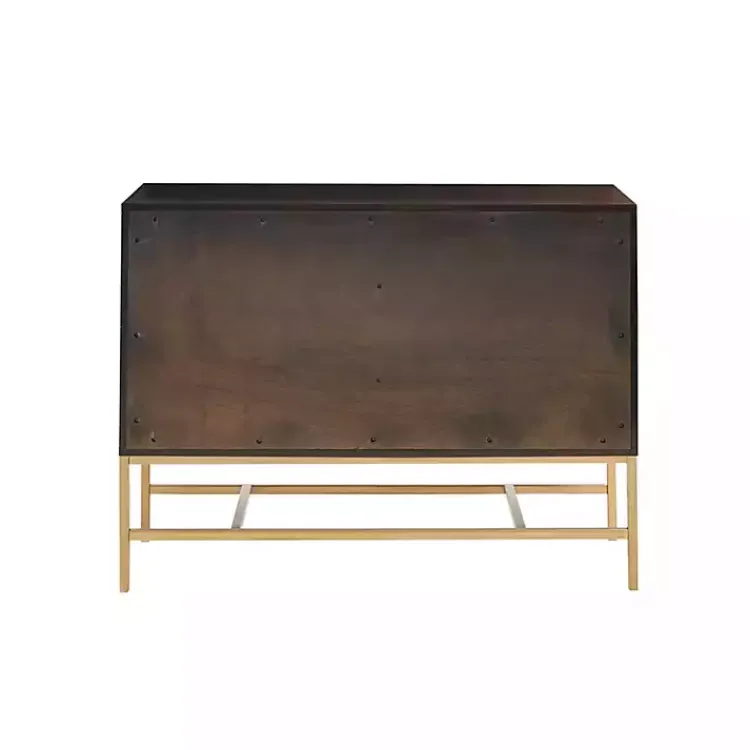 Tv Stands & Media Consoles-Kirklands Home Wood and Gold Martha Stewart Cabinet Brown