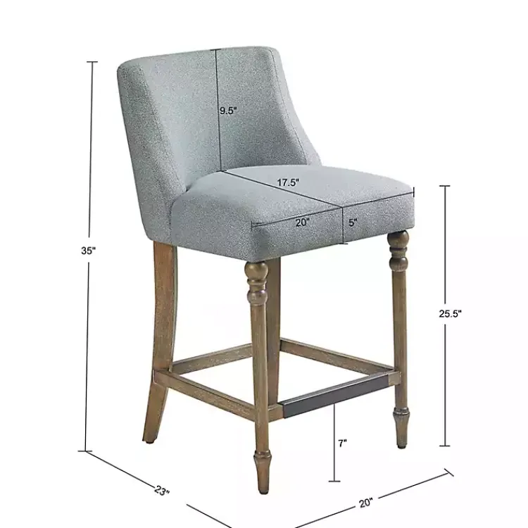 Bar Stools & Counter Height Stools-Kirklands Home Light Martha Stewart Delaney Counter Stool Blue