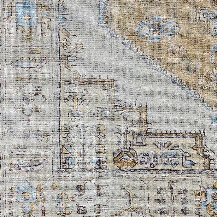 Area Rugs-Kirklands Home Amelie Yellow Traditional Washable Area Rug, 8x12