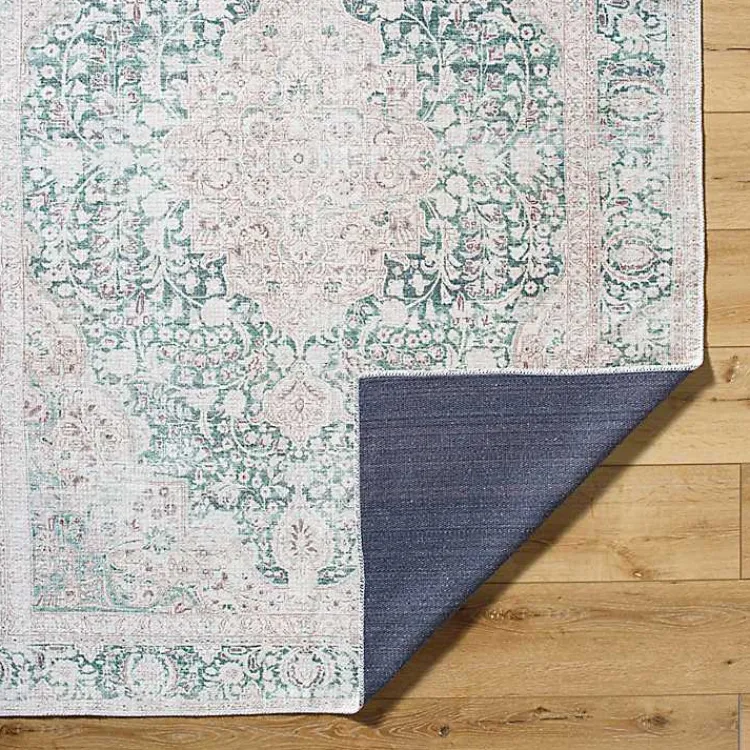 Area Rugs-Kirklands Home Amelie Green Traditional Washable Area Rug, 8x12
