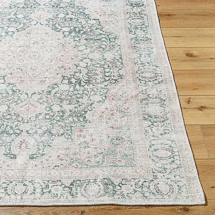 Area Rugs-Kirklands Home Amelie Green Traditional Washable Area Rug, 8x12