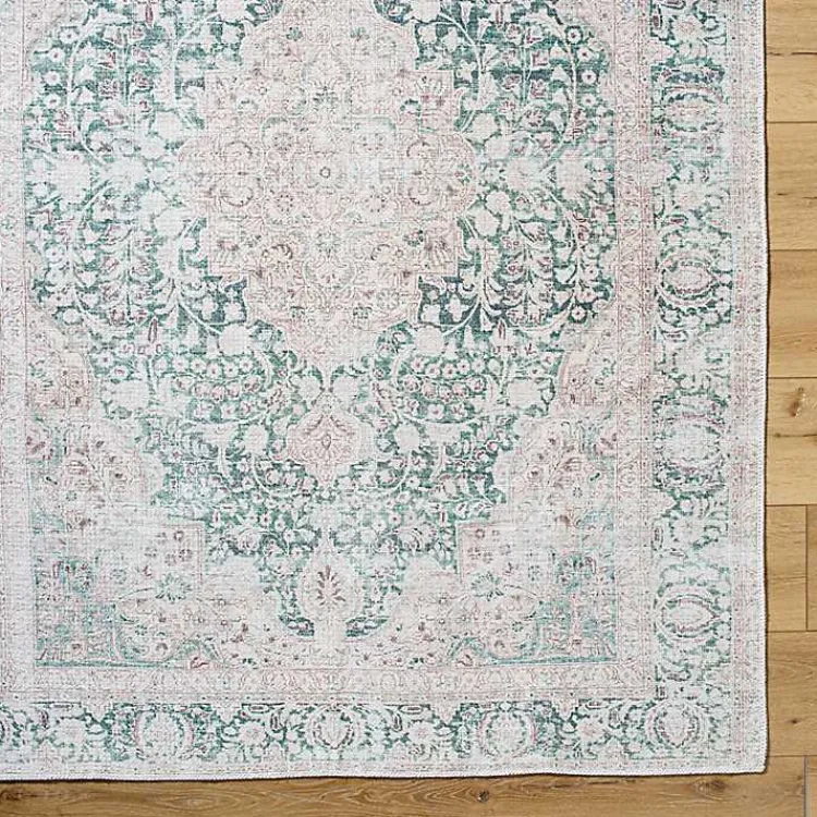 Area Rugs-Kirklands Home Amelie Green Traditional Washable Area Rug, 8x12