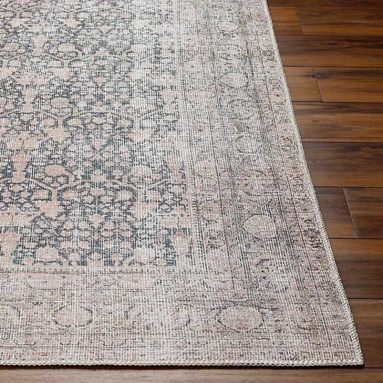 Area Rugs-Kirklands Home Amelie Black Traditional Washable Area Rug, 6x9