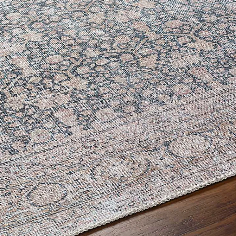 Area Rugs-Kirklands Home Amelie Black Traditional Washable Area Rug, 6x9