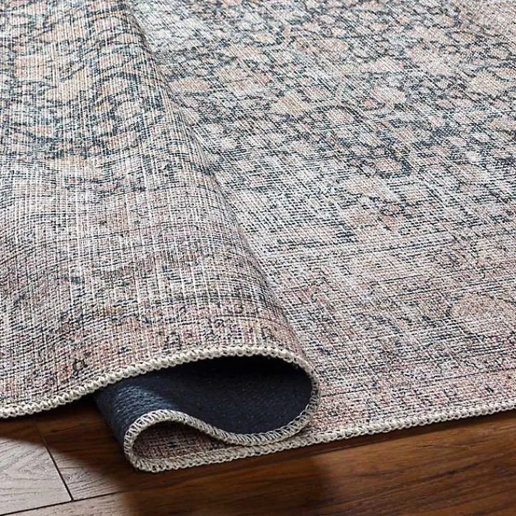 Area Rugs-Kirklands Home Amelie Black Traditional Washable Area Rug, 7x10