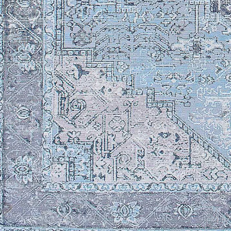 Area Rugs-Kirklands Home Amelie Silver Classic Washable Area Rug, 6x9 Blue
