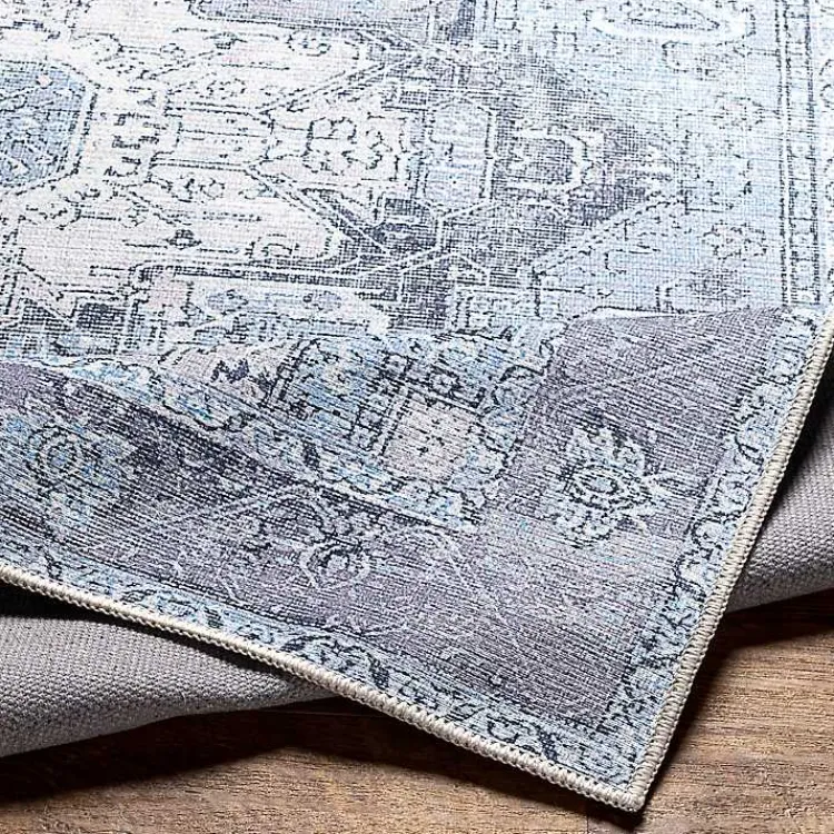 Area Rugs-Kirklands Home Amelie Silver Classic Washable Area Rug, 8x12 Blue